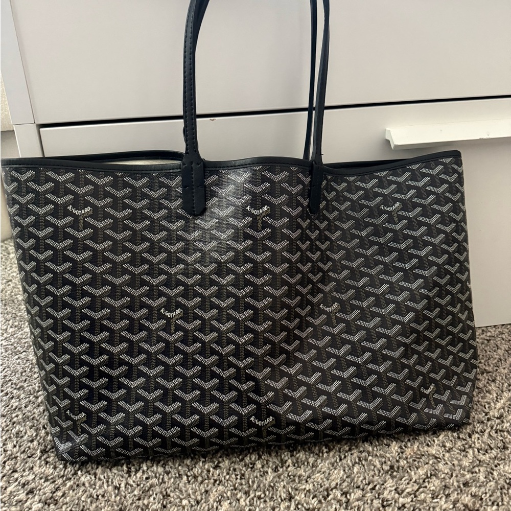 Goyard black large tote bag